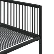 Градински трапезен комплект, 5 части, черен, полиратан