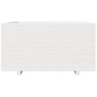 Градински сандък, бял, 90x90x49,5 см, масивна борова дървесина