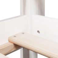 Високо легло с покрив, бяло, 75x190 см, борово дърво масив