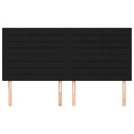 Табла за легло, черна, 160x5x118/128 см, плат