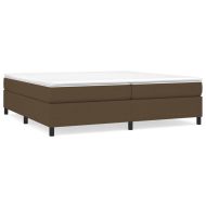 Рамка за легло с пружини, тъмнокафява, 200x200 см, плат