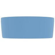 Луксозна кръгла мивка, матово светлосиня, 40x15 см, керамика