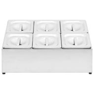 Гастронорм контейнер държач с 6 GN съда 1/6 неръждаема стомана