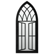 Градинско огледало черно 70x30 см желязо за външна употреба