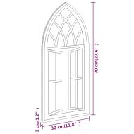 Градинско огледало черно 70x30 см желязо за външна употреба