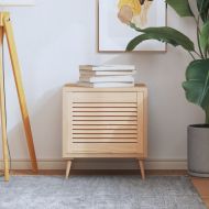 Врата за шкаф с решетен дизайн 39,5x49,4 см борово дърво масив