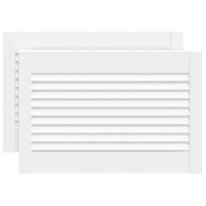 Врати за шкафове решетен дизайн 2 бр бял 39,5x59,4 см бор масив