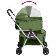 Сгъваема количка за кучета, зелена, 83x48x97 см, Оксфорд плат