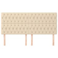 Табла за легло, кремава, 200x7x118/128 см, плат