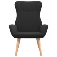 Релакс стол, черен, текстил