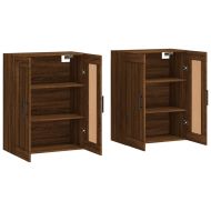 Стенни шкафове, 2 бр, кафяв дъб, инженерно дърво
