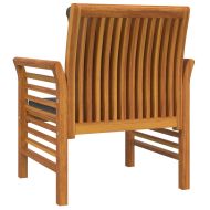 Стол кресло с тъмносиви възглавници, 2 бр, акация масив