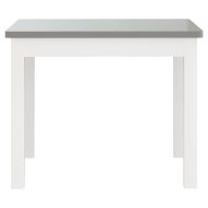 Детски комплект от 3 части маса и столове бяло и сиво МДФ