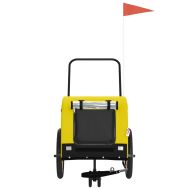 Ремарке за колело за любимци жълт и черен Оксфорд плат и желязо