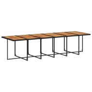 Външен трапезен комплект 13 части с възглавници черен полиратан