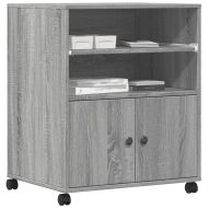 Стойка за принтер с колелца, сив сонома, 60x48x74 см