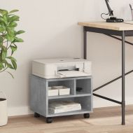 Стойка за принтер с колелца, бетонно сива, 41x32x34,5 см