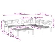 Градински комплект диван, 4 части, акация масив