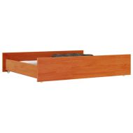Чекмеджета за легло, 2 бр, восъчнокафяви, бор масив