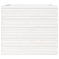 Градински сандък, бял, 80x80x68,5 см, масивна борова дървесина