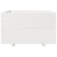 Градински сандък, бял, 80x80x49,5 см, масивна борова дървесина