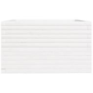 Градински сандък, бял, 80x80x49,5 см, масивна борова дървесина