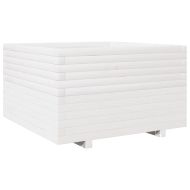 Градински сандък, бял, 80x80x49,5 см, масивна борова дървесина