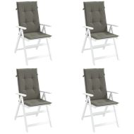 Възглавници за стол 4 бр меланж тъмносиви 120x50x4 см плат