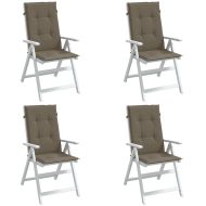 Възглавници за стол 4 бр меланж таупе 120x50x4 см плат