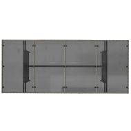 Градинска маса със стъклен плот черен 190x80x75 см полиратан