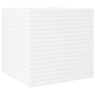 Градински сандък, бял, 70x70x68,5 см, масивна борова дървесина