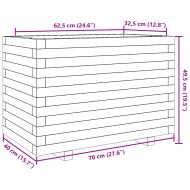 Градинска кашпа, восъчнокафяв, 70x40x49,5 см борово дърво масив