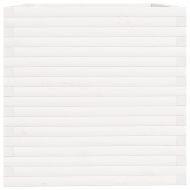 Градински сандък, бял, 70x70x72,5 см, масивна борова дървесина