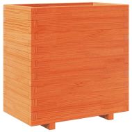 Градинска кашпа, восъчнокафява, 70x40x72,5см борово дърво масив