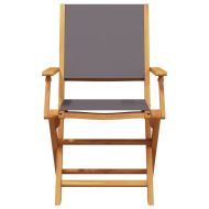 Бистро комплект, 3 части, антрацит, плат и дърво масив