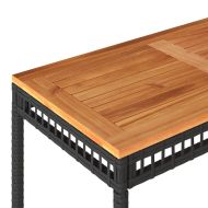 Градински лаундж комплект с възглавници 4 части черен полиратан