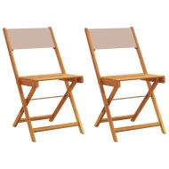 Бистро столове, 2 бр, таупе, акация масив и плат