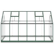 Оранжерия с основа рамка зелен 334x169x202 см алуминий