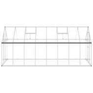 Оранжерия с основа рамка сребрист 445x169x195 см алуминий