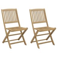 Сгъваеми градински столове 2 бр 44x50x88 см акация масив