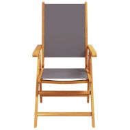 Накланящи градински столове 8 бр антрацит плат и дърво масив