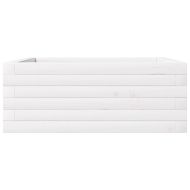 Градински сандък, бял, 60x60x23 см, масивна борова дървесина