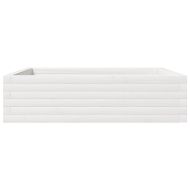 Градински сандък, бял, 90x90x23 см, масивна борова дървесина