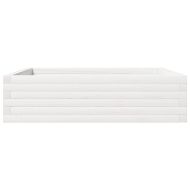 Градински сандък, бял, 90x90x23 см, масивна борова дървесина