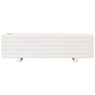 Градински сандък, бял, 90x40x26,5 см, масивна борова дървесина