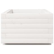 Градински сандък, бял, 90x40x26,5 см, масивна борова дървесина