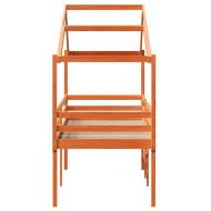 Високо легло с покрив восъчнокафяв 75x190 см борово дърво масив