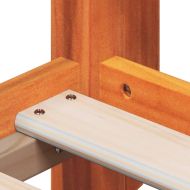 Високо легло с покрив восъчнокафяв 75x190 см борово дърво масив