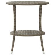 Накланящи се градински столове, 2 бр, с маса, сив, полиратан