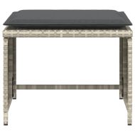 Градински стол с табуретка за крака светлосив полиратан